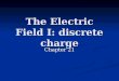 Chapter 21 Electric Field I