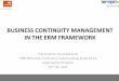 Business Continuity Management In The Erm Framework   February 2010