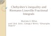 Chebyshev's inequality and riemann liouville fractional