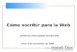Como Escribir Para La Web  Taller Guillermo Franco En Udep