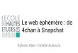 Séminaire EHESS : Le web éphémère, de 4chan à Snapchat
