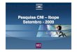 Pesquisa CNI/IBOPE - divulgada em 22/09/2009