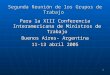 1 Segunda Reunión de los Grupos de Trabajo Para la XIII Conferencia Interamericana de Ministros de Trabajo Buenos Aires- Argentina 11-13 abril 2005