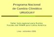 Programa Nacional de Cambio Climático URUGUAY Taller Sub-regional para Puntos Focales del FMAM para Latino América Lima - setiembre 2009