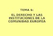 TEMA 6: EL DERECHO Y LAS INSTITUCIONES DE LA COMUNIDAD EUROPEA