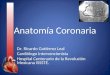 Anatomía Coronaria Dr. Ricardo Gutiérrez Leal Cardiólogo Intervencionista Hospital Centenario de la Revolución Mexicana ISSSTE