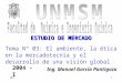 MKT1 Ing. Manuel García Pantigozo 2004 - I ESTUDIO DE MERCADO Tema Nº 03: El ambiente, la ética en la mercadotecnia y el desarrollo de una visión global