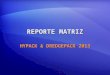 REPORTE MATRIZ HYPACK & DREDGEPACK 2013. Propósito del REPORTE MATRIZ Proveer un reporte rápido del progreso en cualquier situación de dragado. Permitirle