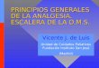 PRINCIPIOS GENERALES DE LA ANALGESIA. ESCALERA DE LA O.M.S. Vicente J. de Luis Unidad de Cuidados Paliativos Fundación Instituto San José (Madrid)
