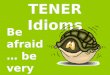 TENER Idioms Be afraid… be very afraid!. The verb TENER Tener to have tengotenemos tienestenéis tienetienen