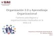 Organización 2.0 y Aprendizaje Organizacional Factores psicológicos y organizacionales implicados en la Web 2.0 Maestría en Psicología Organizacional Lic