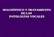 DIAGNÓSTICO Y TRATAMIENTO DE LAS PATOLOGÍAS VOCALES