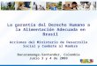 La garantía del Derecho Humano a la Alimentación Adecuada en Brasil Acciones del Ministerio de Desarrollo Social y Combate al Hambre Bucaramanga-Santander,