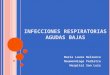 INFECCIONES RESPIRATORIAS AGUDAS BAJAS María Laura Belzunce Neumonóloga Pediatra Hospital San Luis