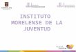 Instancia Ejecutora: Instituto Morelense de la Juventud Objetivo: Hábitat es un programa que articula los objetivos de la política social con los de