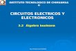 Ing. Ernesto Leal Seáñez INSTITUTO TECNOLOGICO DE CHIHUAHUA II CIRCUITOS ELECTRICOS Y ELECTRONICOS 3.2Álgebra booleana