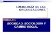 SOCIOLOGÍA DE LAS ORGANIZACIONES MÓDULO 1 SOCIEDAD, SOCIOLOGÍA Y CAMBIO SOCIAL