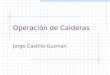 Operación de Calderas Jorge Castillo Guzmán. Generadores de Vapor OBJETIVOS Generar Vapor de Agua a distintas presiones y temperaturas con la mejor