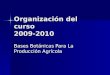Organización del curso 2009-2010 Bases Botánicas Para La Producción Agrícola