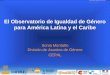 El Observatorio de Igualdad de Género para América Latina y el Caribe Sonia Montaño División de Asuntos de Género CEPAL