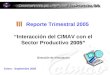 III III Reporte Trimestral 2005 2005 Interacción del CIMAV con el Sector Productivo 2005 Dirección de Vinculación Enero - Septiembre 2005