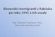 Slovenskí reemigranti z Rakúska po roku 1945 a ich osudy