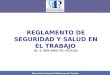 Dirección Nacional de Relaciones de Trabajo REGLAMENTO DE SEGURIDAD Y SALUD EN EL TRABAJO (D. S. 009-2005-TR. 29.9.05)