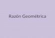 Razón y proporción geométrica