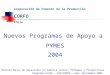 Nuevos Programas de Apoyo a PYMES 2004 Reunión Banca de Desarrollo en América Latina: Enfoques y Perspectivas Programa ALIDE – BID/FOMIN, Lima, Noviembre