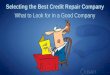 Selecting the Best Credit Repair Company