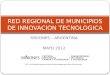 MISIONES – ARGENTINA MAYO 2012 RED REGIONAL DE MUNICIPIOS DE INNOVACION TECNOLOGICA “2012 – Año Provincial del Agua de las Misiones, Recurso Estratégico