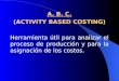 A. B. C. (ACTIVITY BASED COSTING) Herramienta útil para analizar el proceso de producción y para la asignación de los costos
