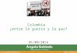 Colombia ¿entre la guerra y la paz? 01/08/2014. Contenido Pincelazos sobre proceso de paz Colombia y sus guerras centenarias Diálogo entre psicología