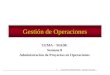 GESTION DE OPERACIONES – Ing Pedro del Campo 1 Gestión de Operaciones CEMA – MADE Semana 8 Administración de Proyectos en Operaciones