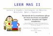 1 LEER MAS II Lectura en Español y Estrategias con Recursos, Materiales, Apoyo y Sugerencias Partiendo de la enseñanza eficaz de lecto-escritura en español