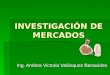 INVESTIGACIÓN DE MERCADOS Ing. Andrea Victoria Velásquez Benavides