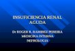 INSUFICIENCIA RENAL AGUDA Dr ROGER R. RAMIREZ PEREIRA MEDICINA INTERNA NEFROLOGIA