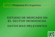 Programa ELI Argentina ESTUDIO DE MERCADO EN EL SECTOR RESIDENCIAL DATOS MAS RELEVANTES