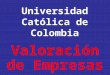 Universidad Católica de Colombia Valoración de Empresas