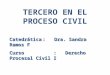 TERCERO EN EL PROCESO CIVIL Catedrática: Dra. Sandra Ramos F Curso : Derecho Procesal Civil I