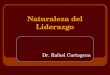 Naturaleza del Liderazgo Dr. Rafael Cartagena. Naturaleza del Liderazgo Definiciones Variadas: - Liderazgo es el proceso de influenciar las actividades