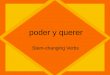 Poder y querer Stem-changing Verbs. pueden puedes puede podemos pueden puedo Yo ________ hablar un poco de español ahora