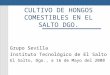CULTIVO DE HONGOS COMESTIBLES EN EL SALTO DGO. Grupo Sevilla Instituto Tecnológico de El Salto El Salto, Dgo., a 16 de Mayo del 2008
