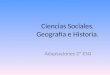 Ciencias Sociales. Geografía e Historia. Adaptaciones 2º ESO
