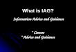 What is IAG? Careers Advice and Guidance Information Advice and Guidance