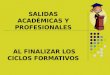 SALIDAS ACADÉMICAS Y PROFESIONALES AL FINALIZAR LOS CICLOS FORMATIVOS