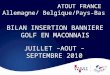 BILAN INSERTION BANNIERE GOLF EN MACONNAIS JUILLET –AOUT – SEPTEMBRE 2010 ATOUT FRANCE Allemagne/ Belgique/Pays-Bas
