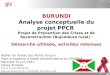 03.01.2014 Seite 1 BURUNDI Analyse conceptuelle du projet PPCR Projet de Prévention des Crises et de Reconstruction (Bujumbura rural) : Démarche utilisée,