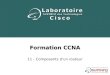 Formation CCNA 11 - Composants dun routeur. Sommaire 1)Sources de configuration externes 2)Composants de configuration internes et commandes détat associées