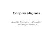 Corpus alignés Amalia Todirascu-Courtier todiras@unistra.fr